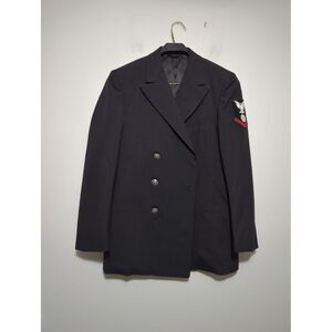 US Navy Mens Enlisted Sport Coat Jacket Dinner Black Double Breasted Size 37R